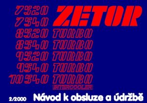 Zetor UR III 7520 7540 8520T 8540T 9520T 9540T 10540T – Návod k obsluze a údržbě